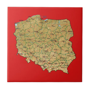 ポーランドの地図のタイル タイル