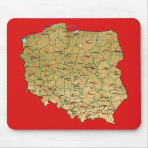 ポーランドの地図のマウスパッド マウスパッド