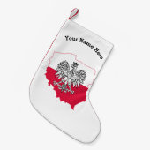 ポーランドの地図の旗のクリスマスのストッキング スモールクリスマスストッキング (正面 (吊り時))