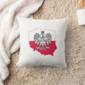 ポーランドの地図の旗の枕 クッション (ブランケット)
