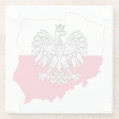 ポーランドの地図の旗ガラスのコースター ガラスコースター (裏面)