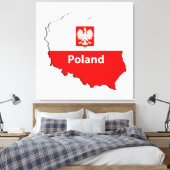 ポーランドの地図 キャンバスプリント (インサイチュ (寝室))