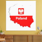 ポーランドの地図 キャンバスプリント (インサイチュ (リビング))