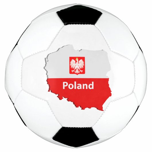ポーランドの地図 サッカーボール (正面)