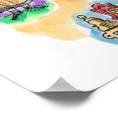 ポーランドの地図 ポスター (角)