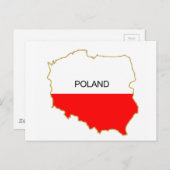 ポーランドの地図 ポストカード (正面/裏面)