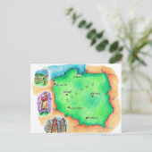 ポーランドの地図 ポストカード (スタンド正面)