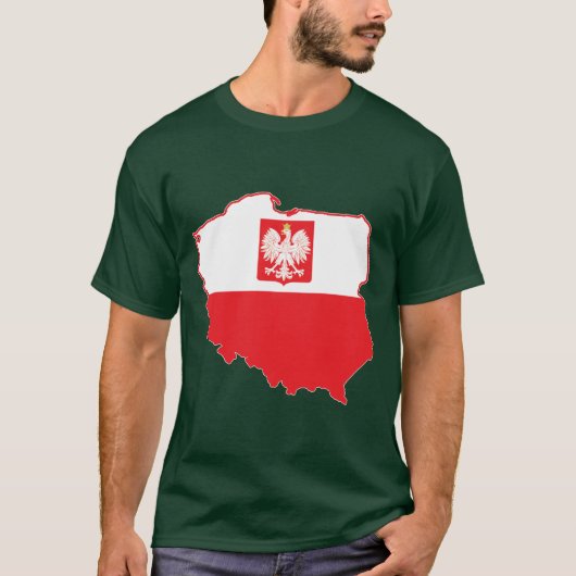 ポーランドの地図 – ポーランド Tシャツ (正面)