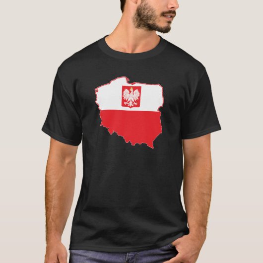 ポーランドの地図 – ポーランド Tシャツ (正面)