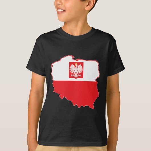 ポーランドの地図 – ポーランド Tシャツ (正面)