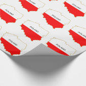 ポーランドの地図 ラッピングペーパー (角)