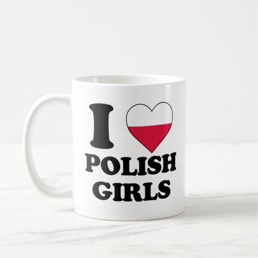 ポーランドの女の子大好き コーヒーマグカップ (左)