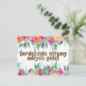 ポーランドの新婚夫婦のためのウェルカムカード ポストカード (スタンド正面)