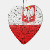 ポーランドの旗のグリッターのオーナメント セラミックオーナメント (左)