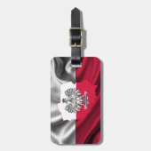 ポーランドの旗の荷物の革紐 ラゲッジタグ (正面縦)