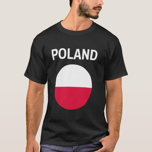 ポーランドの旗 モダン Tシャツ (正面)