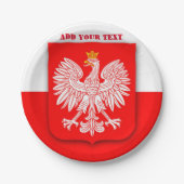 ポーランドの旗 ワールドカップ2026 サッカー フットボール ポルスカ ペーパープレート (正面)