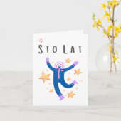 ポーランドの最後の誕生日の名前おめでとう カード (黄色い花)