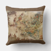 ポーランドの枕の旧式な地図 クッション (裏面)