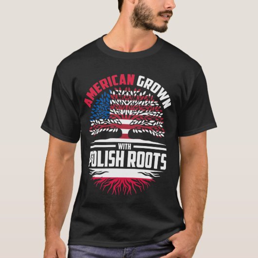 ポーランドの根で栽培されたアメリカ人ポーランド国旗の家族 Tシャツ (正面)