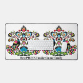 ポーランドの民俗学と孔雀、カスタム文字 デスクマット (キーボード&マウス)