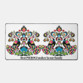 ポーランドの民俗学と孔雀、カスタム文字 デスクマット (正面)