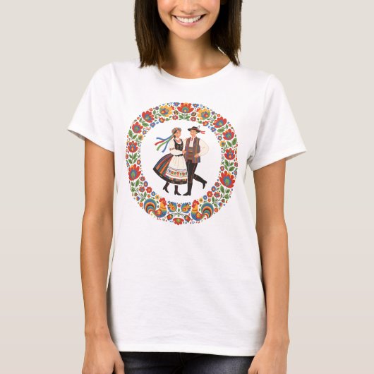 ポーランドの民族舞踊 Wycinanki Tシャツ (正面)