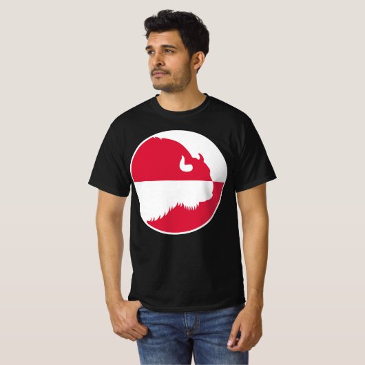 ポーランドの知恵を得たズーブポーランド国家動物国旗 Tシャツ (正面フル)