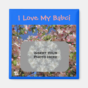 ポーランドの祖母が私のBabciの花を愛する写真 マグネット