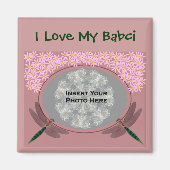 ポーランドの祖母が私のBabciを愛するデイジー写真 マグネット (正面)