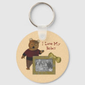 ポーランドの祖母が私のBabciベアフォトを愛する キーホルダー (正面)