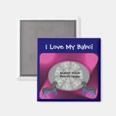 ポーランドの祖母が私のBabci写真を愛する マグネット (正面/裏面)