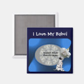 ポーランドの祖母が私のBabci写真を愛する マグネット (正面/裏面)