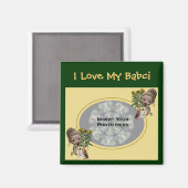 ポーランドの祖母は私のバブチの子犬の写真を愛する マグネット (正面/裏面)