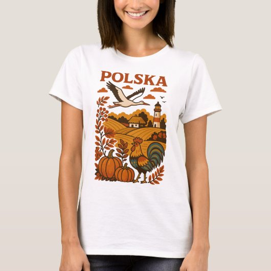 ポーランドの秋の農村 Tシャツ (正面)