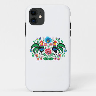 ポーランドの花の刺繍、伝統的な民俗パターン iPhone 11 ケース