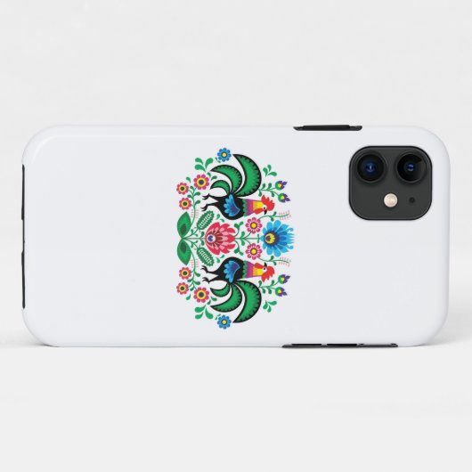 ポーランドの花の刺繍、伝統的な民俗パターン Case-Mate iPhoneケース (裏面(横))