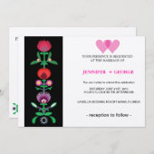 ポーランドの花飾りストリップ、招待状 招待状 (正面/裏面)