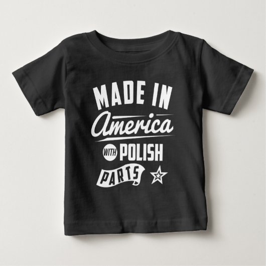 ポーランドの部品を持つアメリカ製の ベビーTシャツ (正面)