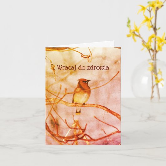 ポーランドの野生動物の取得自然 カード (黄色い花)