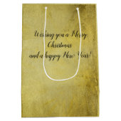 ポーランドの金ゴールドでウェソワチシフォンメリークリスマス ミディアムペーパーバッグ (裏面)