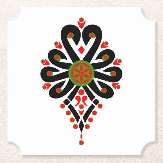 ポーランドの高地のフォークパターン – Parzenica ペーパーコースター (正面)