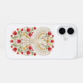 ポーランドの鷹のチューリップ民俗芸術 iPhone 16ケース (裏面横)