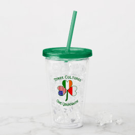 ポーランドアイリッシュアメリカンフラッグスシャムロパーソナライズされたック アクリルタンブラー