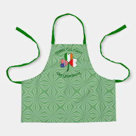 ポーランドアイリッシュアメリカンフラッグスシャムロパーソナライズされたック エプロン