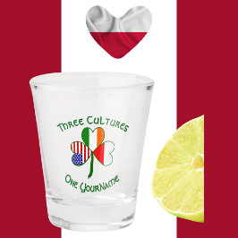 ポーランドアイリッシュアメリカンフラッグスシャムロパーソナライズされたック ショットグラス