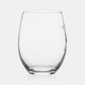 ポーランドアイリッシュアメリカンフラッグスシャムロパーソナライズされたック ステムなしワイングラス (右)