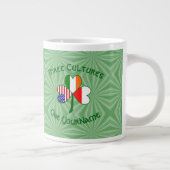 ポーランドアイルランドアメリカンシャムロックパーソナライズされた国旗 ジャンボコーヒーマグカップ (右)