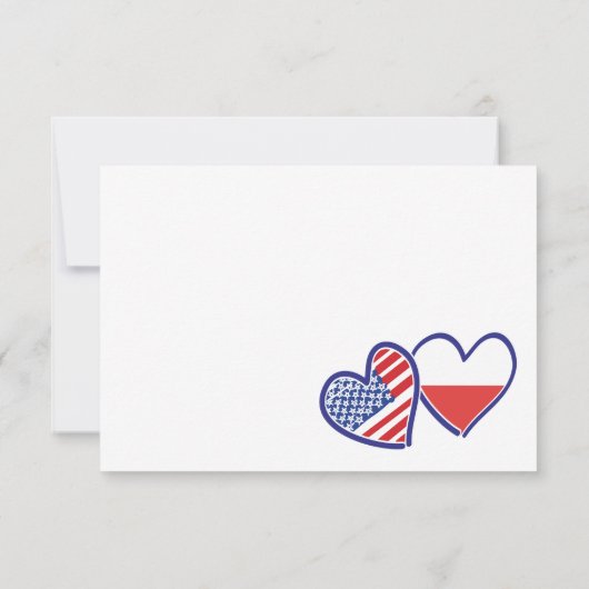 ポーランドアメリカのハート国旗 出欠カード (裏面)