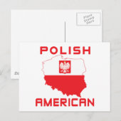 ポーランドアメリカの地図 ポストカード (正面/裏面)